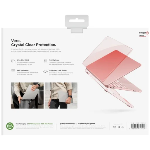 Puzdro UNIQ Vero na MacBook Neo, priesvitné púdrovoružové - 2