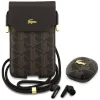 Lacoste Univerzálna crossbody XL kabelka The Blend s kovovým logom + set TWS slúchadiel, hnedá thumbnail