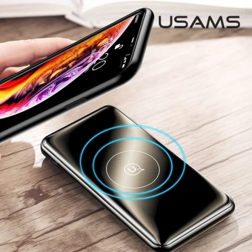 USAMS PB27 vezeték nélküli powerbank 10000mAh QC3.0+PD 10W gyorstöltéssel fekete - 2