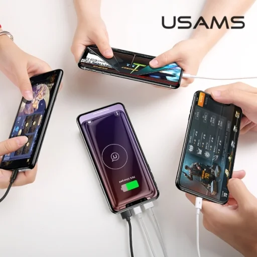 USAMS PB27 vezeték nélküli powerbank 10000mAh QC3.0+PD 10W gyorstöltéssel fekete - 3