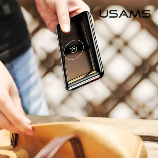 USAMS PB27 vezeték nélküli powerbank 10000mAh QC3.0+PD 10W gyorstöltéssel fekete - 4