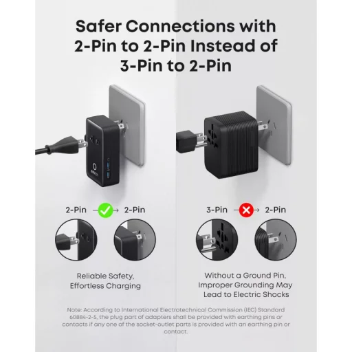 Sieťová nabíjačka Anker Nano Travel, 20W, 3A, 2 x USB-A - 2 x USB-C, Čierna A9215H11 - 3