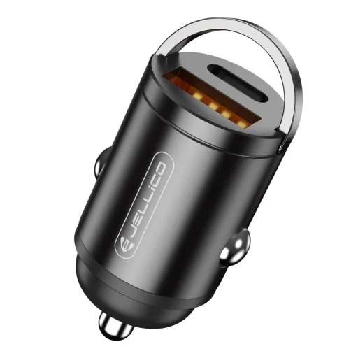 JELLICO F19 nabíjačka do auta PD 30W 1xUSB-C + 1xUSB QC3.0 čierna - 2