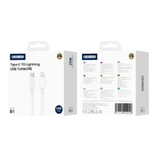 JELLICO B1 USB-C - Lightning PD 20W 2M biely kábel