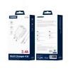 JELLICO WJ-C59 sieťový USB-A nabíjací adaptér 2,4A 12W 2xUSB + Micro kábel biely thumbnail