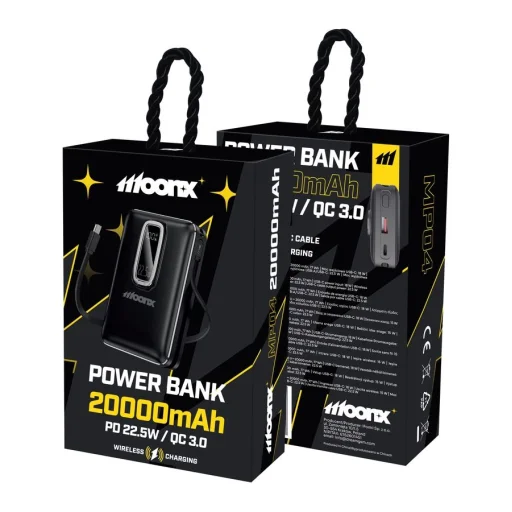 MOONX magnetická powerbanka MP04 PD 22.5W 1xUSB-C + 1xUSB QC3.0 22.5W 20000mAh čierna - 6