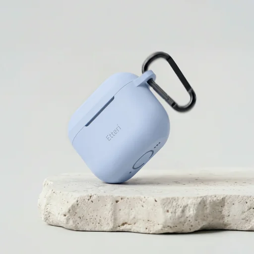 AirPods 4 Etteri silikónové puzdro svetlomodré - 4