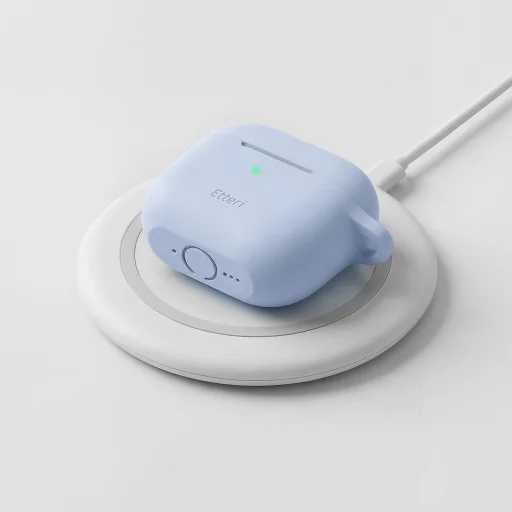 AirPods 4 Etteri silikónové puzdro svetlomodré - 5