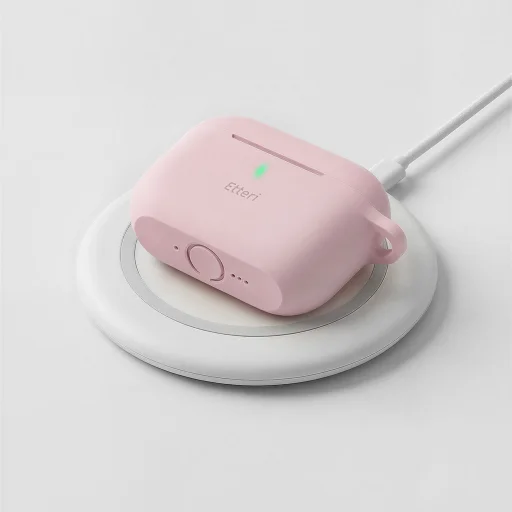 AirPods Pro 3 Etteri silikónové puzdro svetloružové - 5