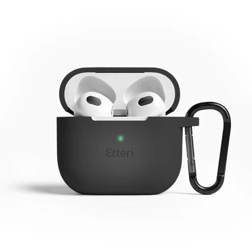 AirPods 3 čierne silikónové puzdro - 1