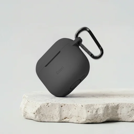 Čierne silikónové puzdro Etteri pre AirPods 4 - 4