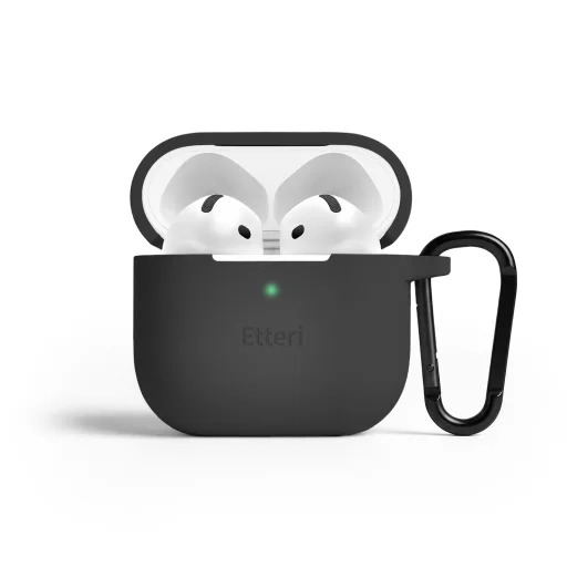 Čierne silikónové puzdro Etteri pre AirPods 4 - 1