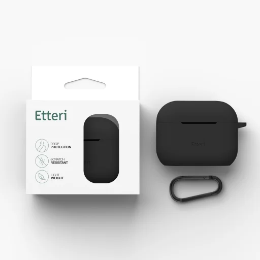 Čierne silikónové puzdro Etteri pre AirPods Pro 3 - 8