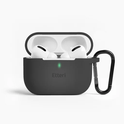 Čierne silikónové puzdro Etteri pre AirPods Pro 3 - 1