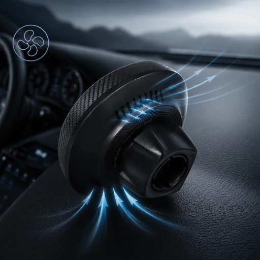 Blavec držiak do auta BHC-06A s 15W magnetickým bezdrôtovým nabíjaním a aktívnym chladením na čelné sklo a palubnú dosku (BHC06A-MWIB) čierny - 4