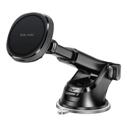 Blavec držiak do auta BHC-06A s 15W magnetickým bezdrôtovým nabíjaním a aktívnym chladením na čelné sklo a palubnú dosku (BHC06A-MWIB) čierny - 2