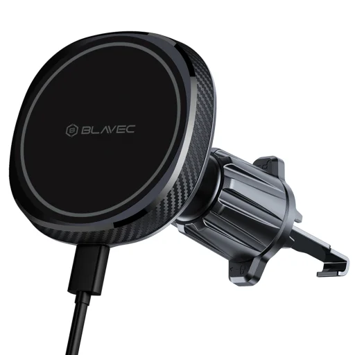 Blavec držiak na telefón do auta BHC-06B s 15W magnetickým indukčným nabíjaním a aktívnym chladením do mriežky ventilácie (BHC06B-MAVIB) čierny - 2