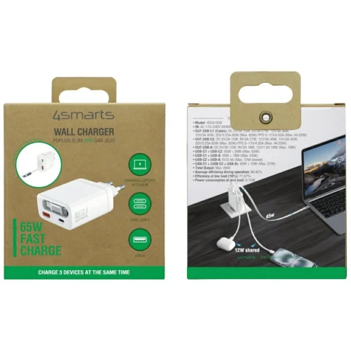 4smarts PDPlug Slim 65W GaN Jojo biely sieťový nabíjací adaptér - 9