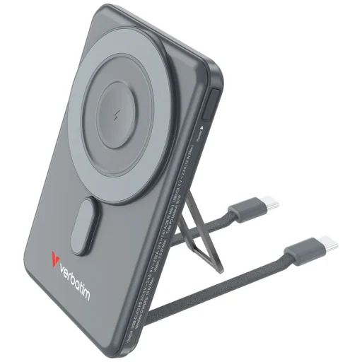 Verbatim Charge'n' Go 15 W 5000 mAh magnetická bezdrôtová powerbanka s 2x USB-C káblom sivá 32251 - 3