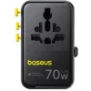 Baseus Travel EnerCore CG11 sieťový USB-C nabíjací adaptér, 70W, 10A, 1 x USB-C - 2 x Schuko - 2 x USB-A, s USB-C káblom, čierny thumbnail