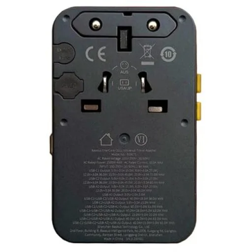Baseus Travel EnerCore CG11 sieťový USB-C nabíjací adaptér, 70W, 10A, 1 x USB-C - 2 x Schuko - 2 x USB-A, s USB-C káblom, čierny - 2