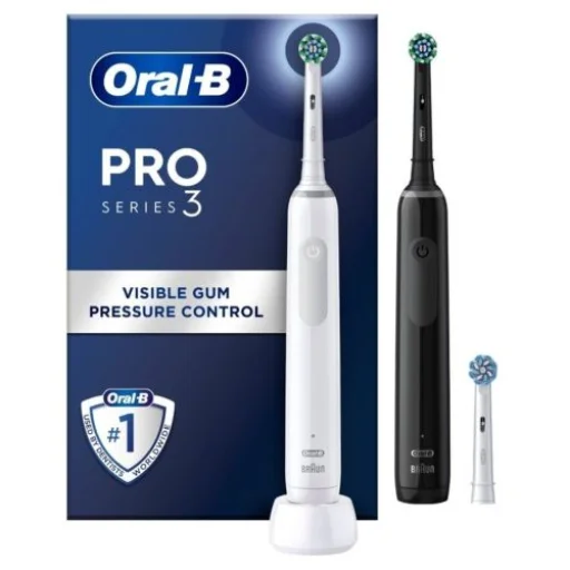 Oral-B Elektromos fogkefe DUO (2 db) Pro3 3900 Fekete/Fehér EU - 1