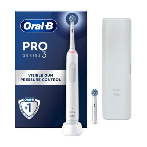 Oral-B Pro 3 3500 Sensitive Clean forgó/oszcilláló/pulzáló elektromos fogkefe ajándék kiadás készlet, fehér, EU - 1