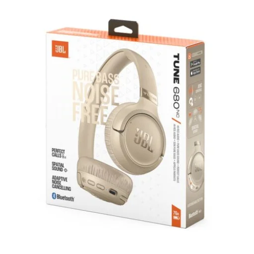 JBL Tune 680NC Bluetooth bezdrôtové slúchadlá na uši béžové EU - 1