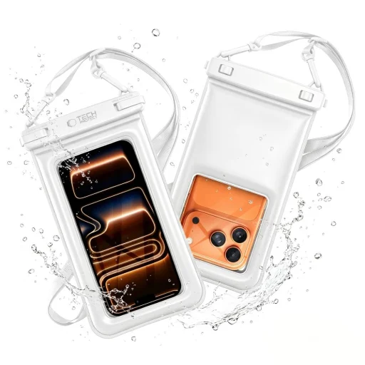 Univerzálne 6,9-palcové vodotesné plávajúce puzdro Tech-Protect UWC7 biele - 1