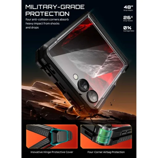 Samsung Galaxy Z Flip 8 Supcase UB Grip Mag MagSafe fekete tok - 4