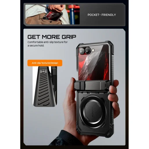 Samsung Galaxy Z Flip 8 Supcase UB Grip Mag MagSafe fekete tok - 7
