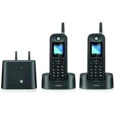 Motorola O202 bezdrôtový stolný telefónny set s dlhým dosahom, 2 ks s dlhou anténou, čierny