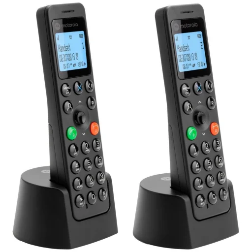 Motorola DOT202 bezdrôtový stolný telefón, duo balenie, čierny, 2 ks - 1