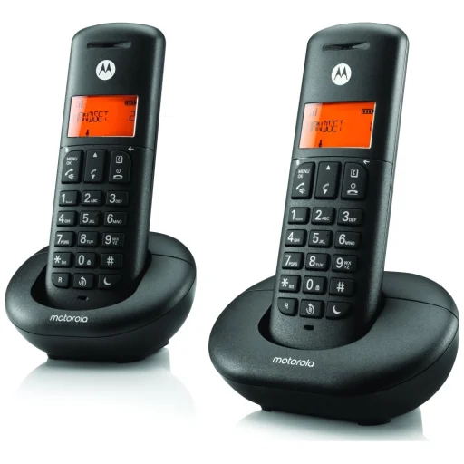 Motorola E202 bezdrôtová stolová telefónna súprava 2 ks, čierna - 2