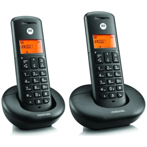 Motorola E202 bezdrôtová stolová telefónna súprava 2 ks, čierna - 3