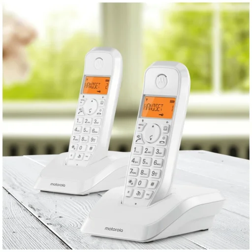 Motorola S1202 súprava bezdrôtových telefónov 2 ks, biela - 5