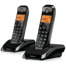 Motorola S1202 súprava bezdrôtových telefónov 2 ks, čierna