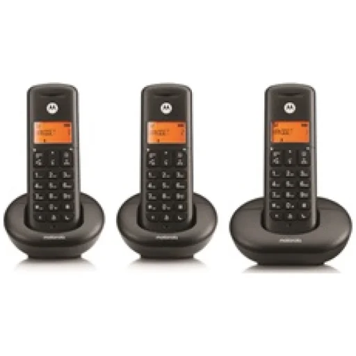 Motorola E203 trojbalenie bezdrôtových pevných telefónov, 3 ks, čierne - 2