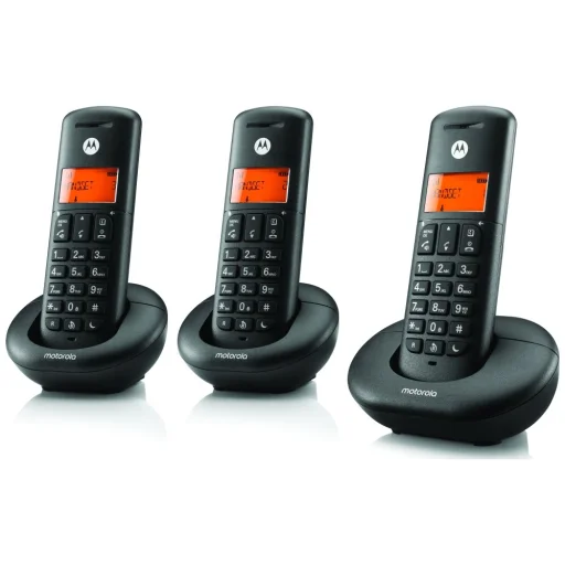 Motorola E203 trojbalenie bezdrôtových pevných telefónov, 3 ks, čierne - 3