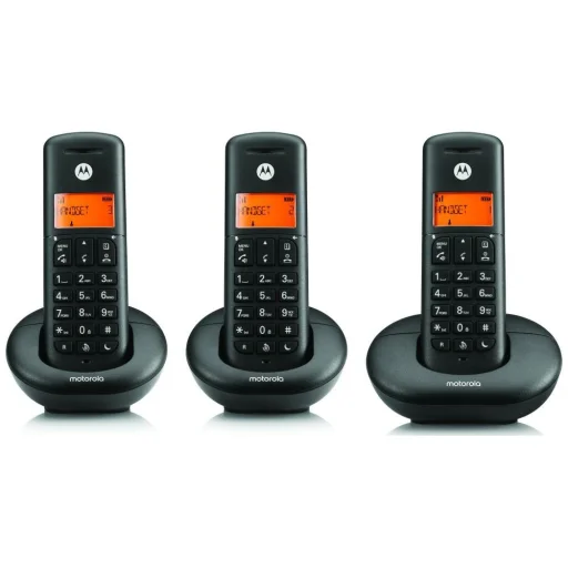 Motorola E203 trojbalenie bezdrôtových pevných telefónov, 3 ks, čierne - 1