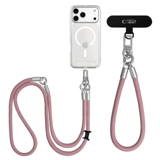 Tech-Protect C10S Rope Crossbody & Wrist púdrová ružová/titánová - 4