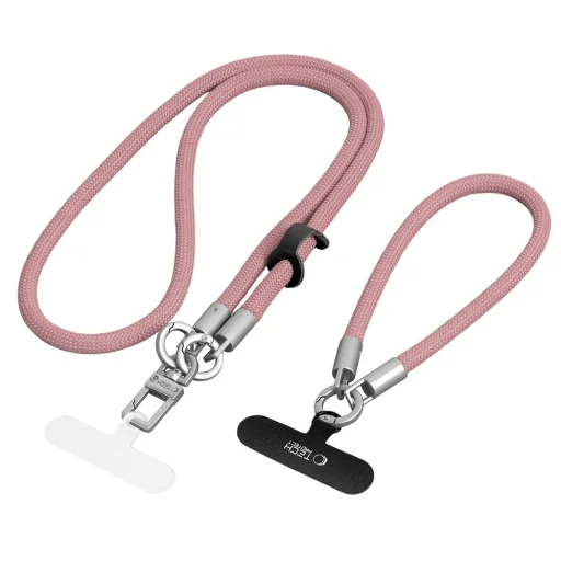 Tech-Protect C10S Rope Crossbody & Wrist púdrová ružová/titánová - 1
