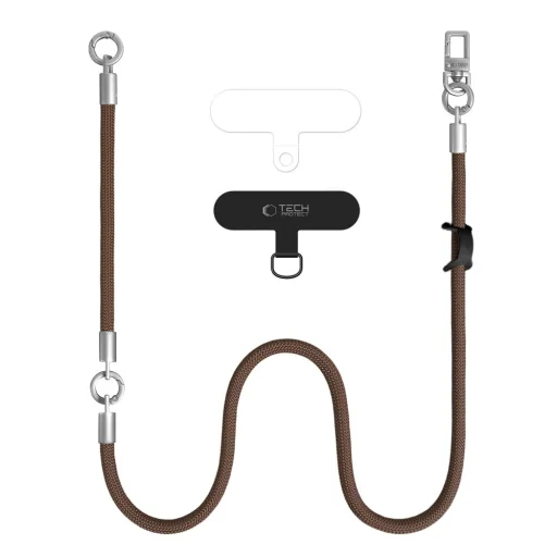 Tech-Protect C10S Rope Crossbody a pútko na zápästie orechovo hnedá / titán - 2
