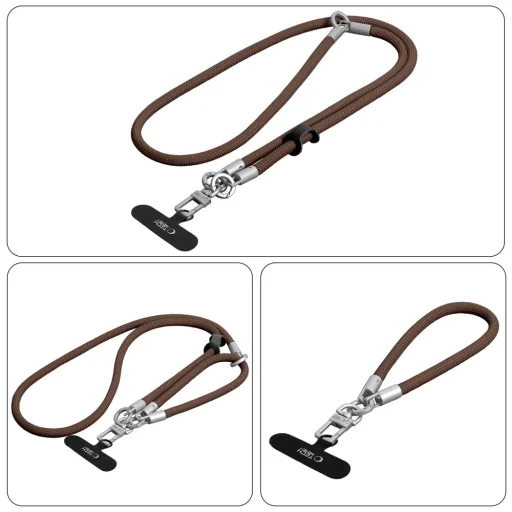 Tech-Protect C10S Rope Crossbody a pútko na zápästie orechovo hnedá / titán - 4