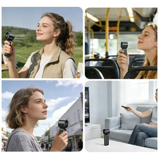 USAMS Ice-Cooling digitálny vysokorýchlostný ventilátor 2000mAh biely - 6