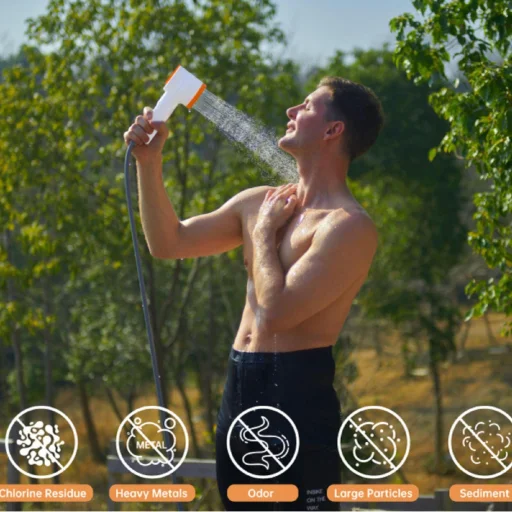 RoosCamp ROOSOS2500 RoosShower akumulátorová kempingová sprcha, 2 l/min, prevádzková doba 90 minút, LED osvetlenie, vstavaný akumulátor - 4