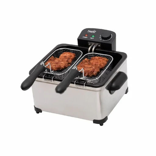 HOME HGOLS5 fritéza, 2000 W, 5 l, max. 190 °C, nerezové telo, s 3 fritovacími košmi - 2