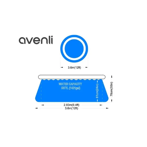 Avenli 26-26-330100 bazén s nafukovacím prstencom, 360 x 76 cm, 5377 litrov - 7