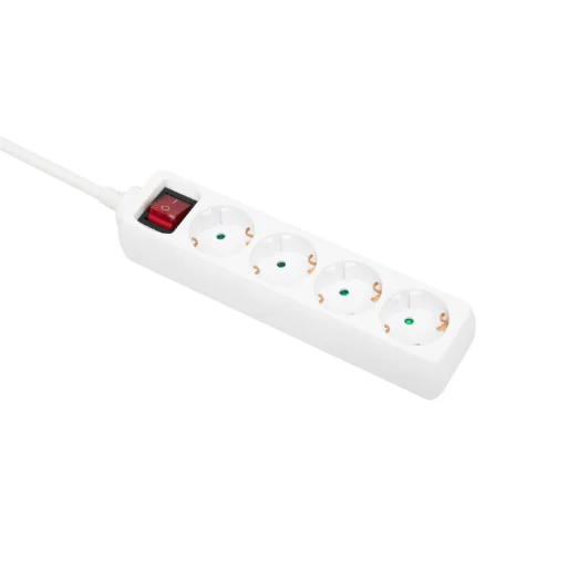 Q-LINK 75.017.55 4-zásuvková predlžovačka s vypínačom, max. 3680 W, 1,5 m kábel, detská poistka, biela - 2