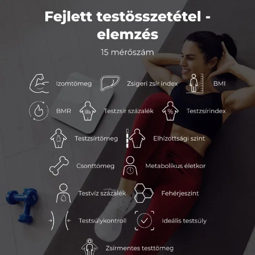 AENO ABS0001S BS1S okos testmérleg, 15 féle mérőszám, LED kijelző, 180 kg-ig terhelhető, AENO app, 10+1 profil, ITO üveg - 11